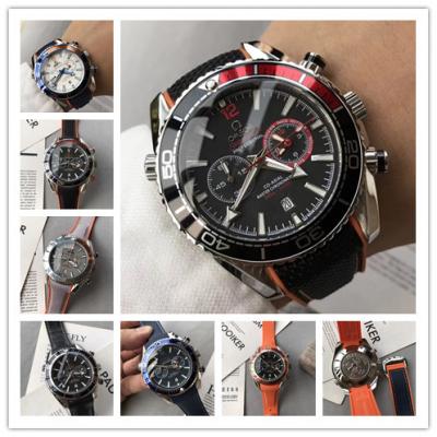 Replica Seamaster Japan Quartz Chronograph Movement Mens Watch Black Dial Nylon Strap A E181