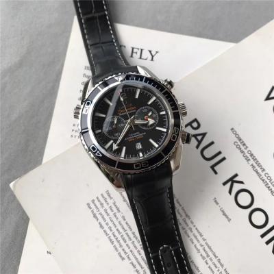 Replica Seamaster Japan Quartz Chronograph Movement Mens Watch Black Dial Nylon Strap A E181