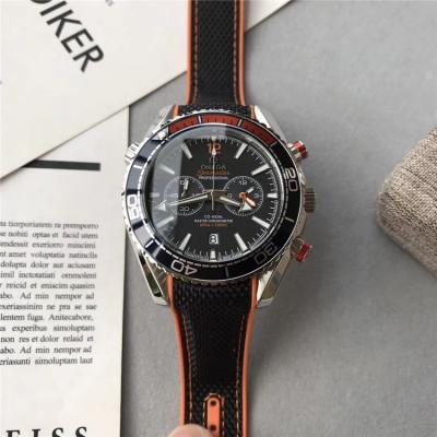 Replica Seamaster Japan Quartz Chronograph Movement Mens Watch Black Dial Nylon Strap A E181