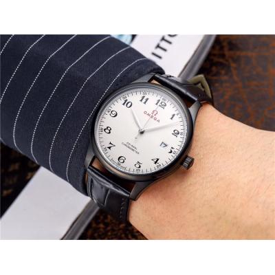 Replica De Ville A21j Automatic Movement Mens Watch Black Dial Leather Strap A E197