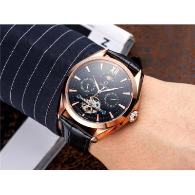 Replica Specialities A21j Automatic Movement Mens Watch White Tourbillon Dial Leather Strap E198