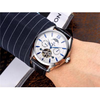 Replica Specialities A21j Automatic Movement Mens Watch White Tourbillon Dial Leather Strap E198