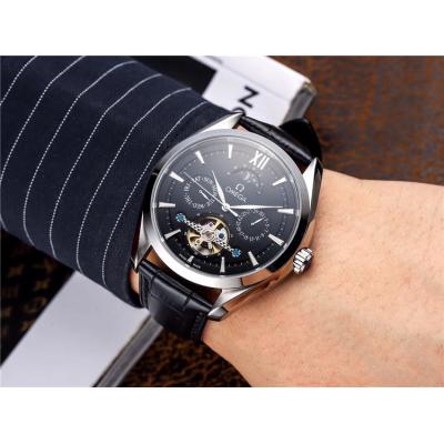 Replica Specialities A21j Automatic Movement Mens Watch White Tourbillon Dial Leather Strap E198