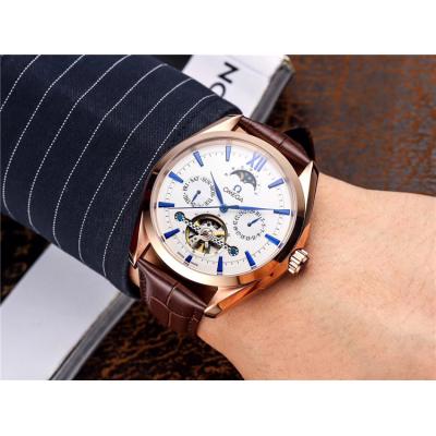 Replica Specialities A21j Automatic Movement Mens Watch White Tourbillon Dial Leather Strap E198