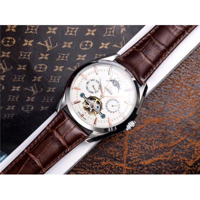 Replica Specialities A21j Automatic Movement Mens Watch White Tourbillon Dial Leather Strap E198