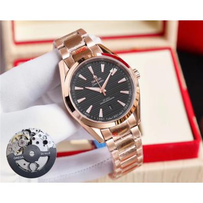 Replica Seamaster Japan Miyota 8215 Automatic Movement Mens Watch White Dial Two Tone Rose Gold A E209