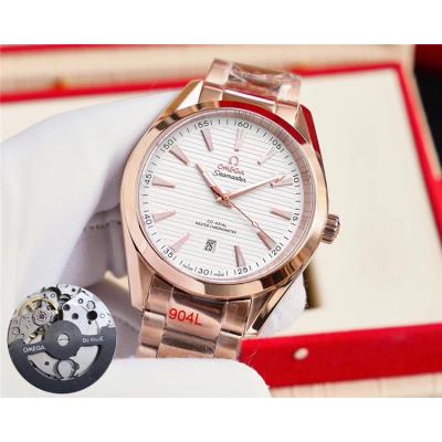 Replica Seamaster Japan Miyota 8215 Automatic Movement Mens Watch White Dial Two Tone Rose Gold A E209