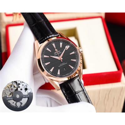 Replica Seamaster Japan Miyota 8215 Automatic Movement Mens Watch White Dial Leather Strap B E209