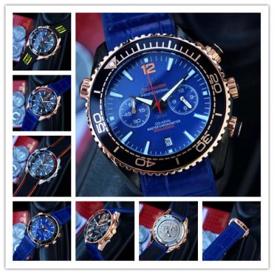 Replica Seamaster Japan Quartz Movement Mens Watch Blue Dial Leather Strap E211