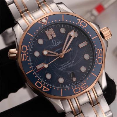 Replica Seamaster A21j Automatic Movement Mens Watch Blue Dial Two Tone Yellow Gold A E216