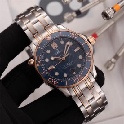 Replica Seamaster A21j Automatic Movement Mens Watch Blue Dial Two Tone Yellow Gold A E216