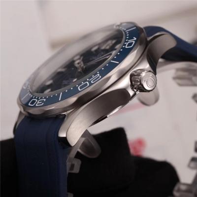 Replica Seamaster A21j Automatic Movement Mens Watch Blue Dial Rubber Strap D E216