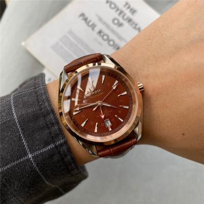 Replica Seamaster A21j Automatic Movement Mens Watch Brown Dial Leather Strap E217