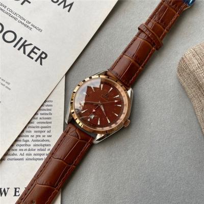 Replica Seamaster A21j Automatic Movement Mens Watch Brown Dial Leather Strap E217