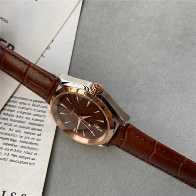 Replica Seamaster A21j Automatic Movement Mens Watch Brown Dial Leather Strap E217