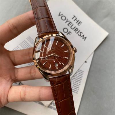 Replica Seamaster A21j Automatic Movement Mens Watch Brown Dial Leather Strap E217