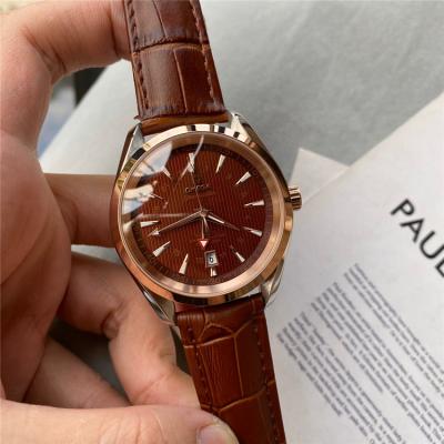 Replica Seamaster A21j Automatic Movement Mens Watch Brown Dial Leather Strap E217