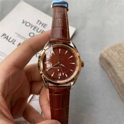 Replica Seamaster A21j Automatic Movement Mens Watch Brown Dial Leather Strap E217