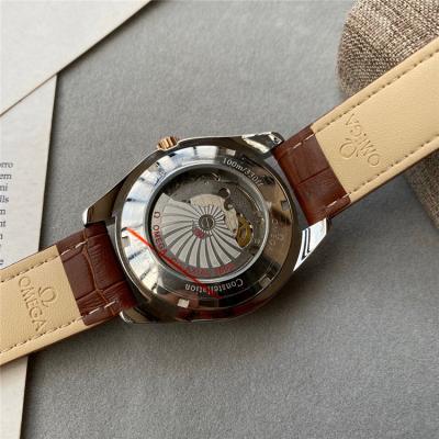 Replica Seamaster A21j Automatic Movement Mens Watch Brown Dial Leather Strap E217