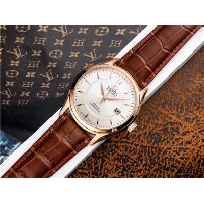 Replica De Ville A21j Automatic Movement Mens Watch Silver Dial Leather Strap A E218