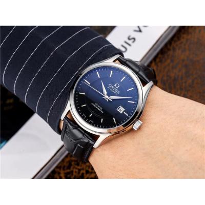 Replica De Ville A21j Automatic Movement Mens Watch Silver Dial Leather Strap A E218