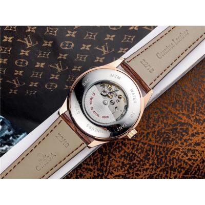 Replica De Ville A21j Automatic Movement Mens Watch Silver Dial Leather Strap A E218