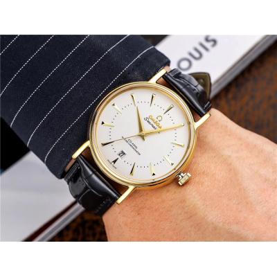 Replica De Ville Japan Miyota 8215 Automatic Movement Mens Watch White Dial Leather Strap E222