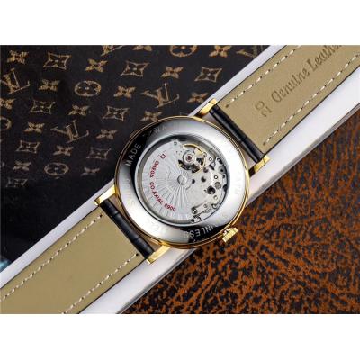 Replica De Ville Japan Miyota 8215 Automatic Movement Mens Watch White Dial Leather Strap E222