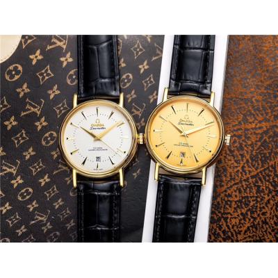 Replica De Ville Japan Miyota 8215 Automatic Movement Mens Watch White Dial Leather Strap E222