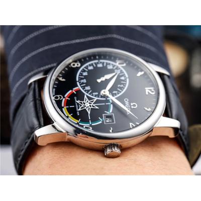 Replica Specialities A21j Automatic Movement Mens Watch Black Dial Leather Strap A E224