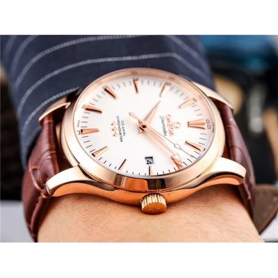 Replica Seamaster A21j Automatic Movement Mens Watch White Dial Leather Strap A E226