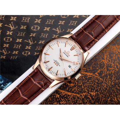 Replica Seamaster A21j Automatic Movement Mens Watch White Dial Leather Strap A E226