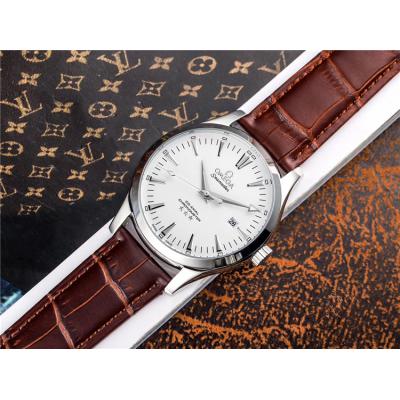 Replica Seamaster A21j Automatic Movement Mens Watch White Dial Leather Strap A E226