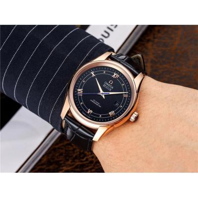 Replica De Ville Japan Miyota 8215 Automatic Movement Mens Watch White Dial Leather Strap E227