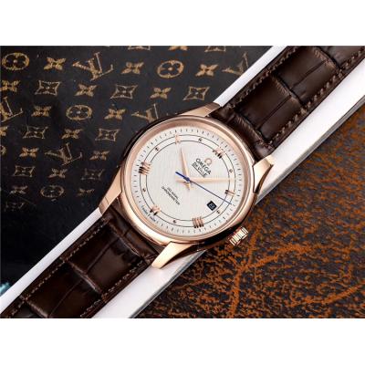 Replica De Ville Japan Miyota 8215 Automatic Movement Mens Watch White Dial Leather Strap E227