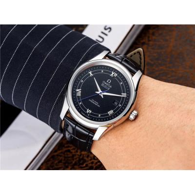 Replica De Ville Japan Miyota 8215 Automatic Movement Mens Watch White Dial Leather Strap E227