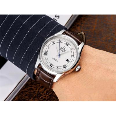 Replica De Ville Japan Miyota 8215 Automatic Movement Mens Watch White Dial Leather Strap E227