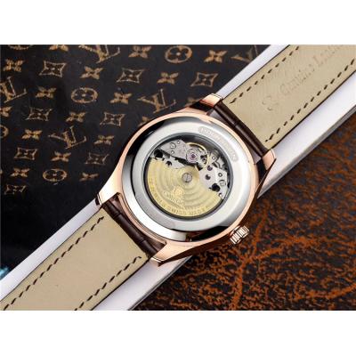 Replica De Ville Japan Miyota 8215 Automatic Movement Mens Watch White Dial Leather Strap E227