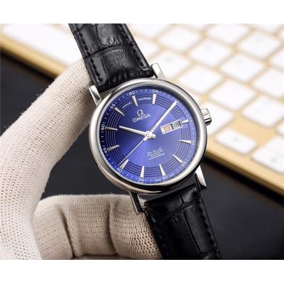 Replica De Ville Japan Miyota 8215 Automatic Movement Mens Watch White Dial Leather Strap E228