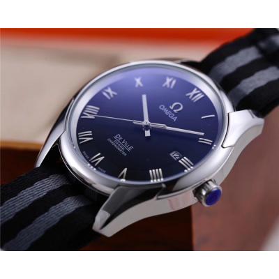 Replica De Ville Japan Miyota 8215 Automatic Movement Mens Watch Blue Dial Nylon Strap E230