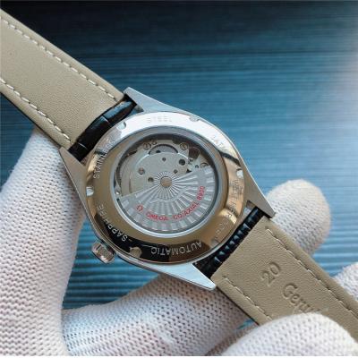 Replica De Ville Japan Miyota 8215 Automatic Movement Mens Watch Silver Dial Leather Strap E234