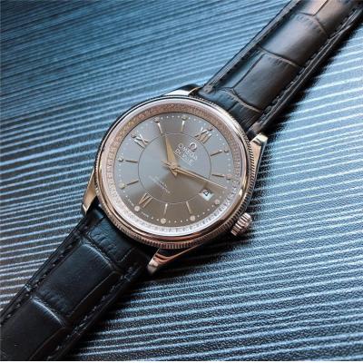 Replica De Ville Japan Miyota 8215 Automatic Movement Mens Watch Silver Dial Leather Strap E234