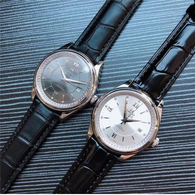 Replica De Ville Japan Miyota 8215 Automatic Movement Mens Watch Silver Dial Leather Strap E234