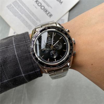 Replica Speedmaster A21j Automatic Movement Mens Watch Black Dial Stainless Steel E251