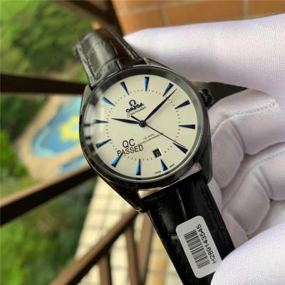 Replica Seamaster A2813 Automatic Movement Mens Watch Blue Dial Leather Strap A E253