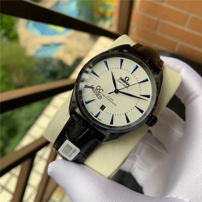 Replica Seamaster A2813 Automatic Movement Mens Watch Blue Dial Leather Strap A E253