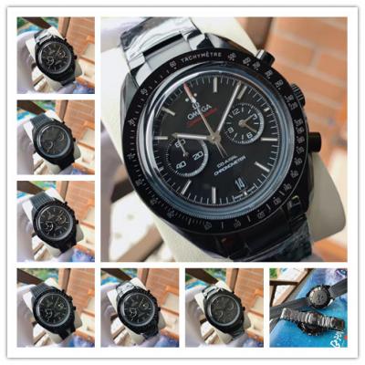 Replica Speedmaster A21j Automatic Movement Mens Watch Black Dial PVD Steel A E257