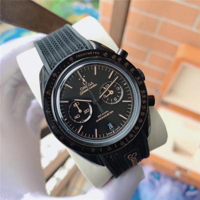 Replica Speedmaster A21j Automatic Movement Mens Watch Black Dial PVD Steel A E257