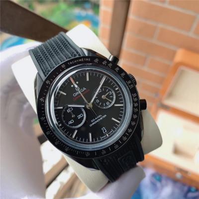 Replica Speedmaster A21j Automatic Movement Mens Watch Black Dial PVD Steel A E257