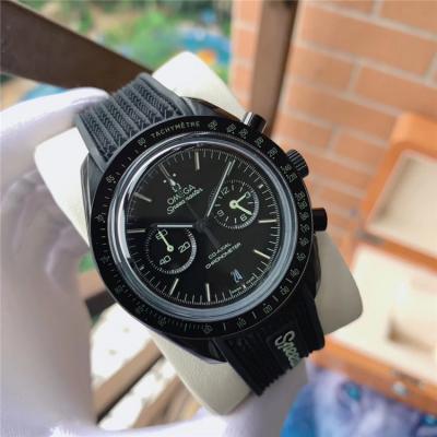 Replica Speedmaster A21j Automatic Movement Mens Watch Black Dial PVD Steel A E257